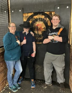 Indoor axe throwing, smash room, and mini golf for any event or celebration at North Plains entertainment venue.