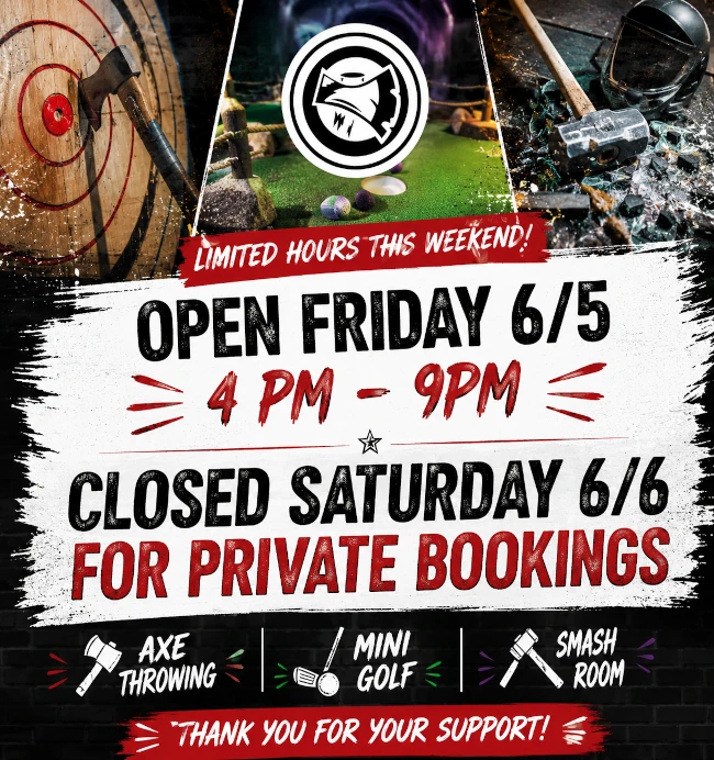 closed 6/6 for Private Events