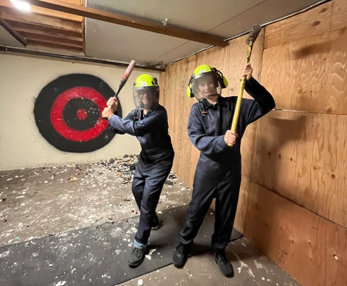 Smash Room / Rage Room at family friendly axe throwing and mini golf entertainment venue in North Plains, Oregon.